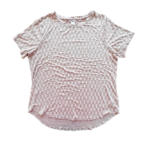 Old Navy Pink Cream Geometric Short Sleeve Tee, L - Picture 5 of 8